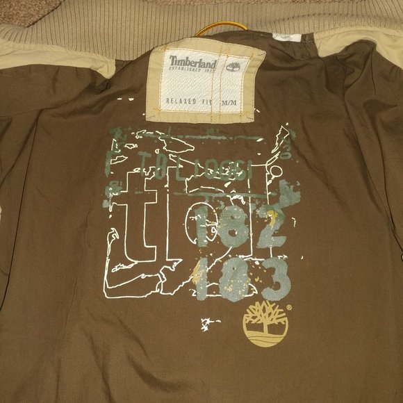 Timberland: Tan Relaxed Fit Standard Industrial Outdoors Jacket - Men's Size Med - Picture 16 of 16